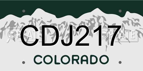 CDJ217 Colorado License Plate