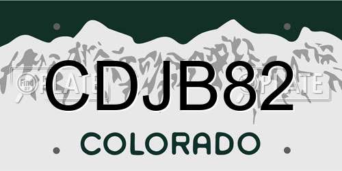 CDJB82 Colorado License Plate