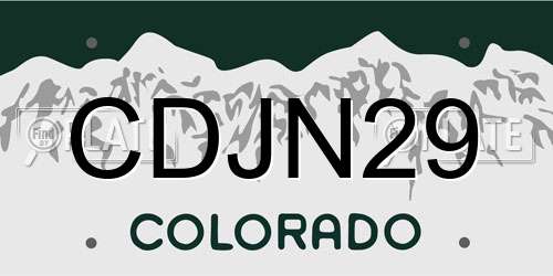 CDJN29 Colorado License Plate
