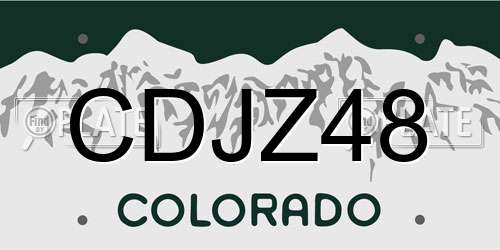 CDJZ48 Colorado License Plate