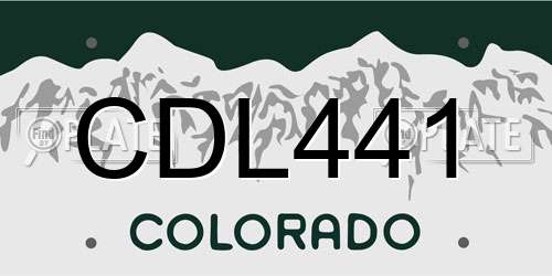 CDL441 Colorado License Plate