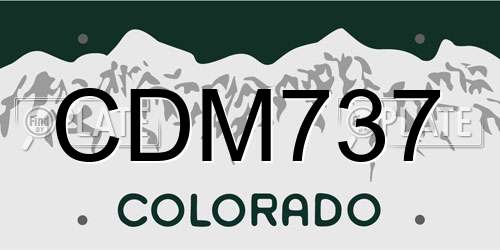 CDM737 Colorado License Plate