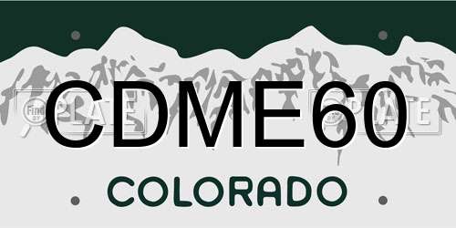 CDME60 Colorado License Plate