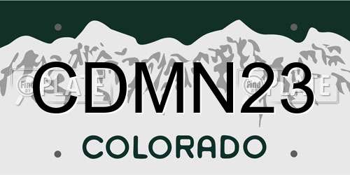 CDMN23 Colorado License Plate
