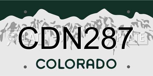 CDN287 Colorado License Plate