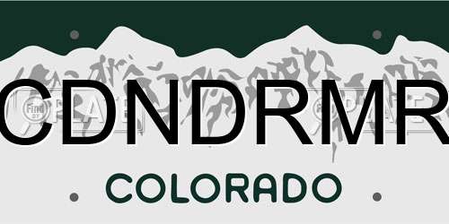 CDNDRMR Colorado License Plate
