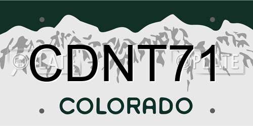 CDNT71 Colorado License Plate