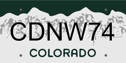 CDNW74 Colorado License Plate