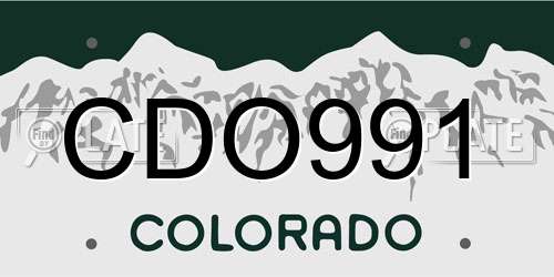 CDO991 Colorado License Plate