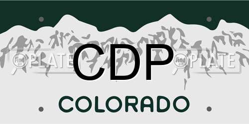 CDP Colorado License Plate