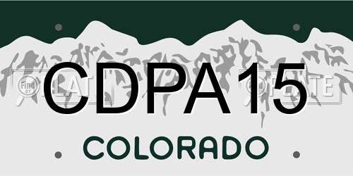CDPA15 Colorado License Plate