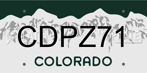 CDPZ71 Colorado License Plate