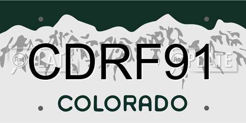 CDRF91 Colorado License Plate