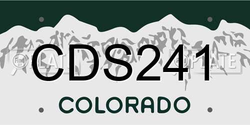 CDS241 Colorado License Plate