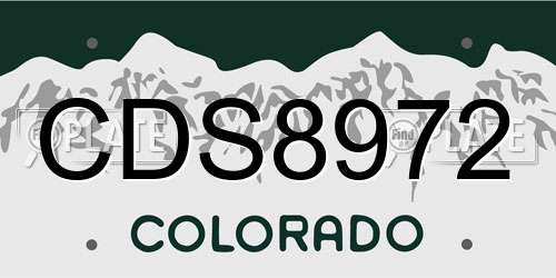 CDS8972 Colorado License Plate