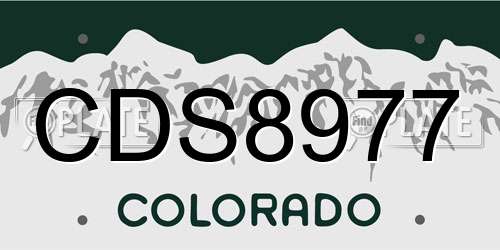 CDS8977 Colorado License Plate