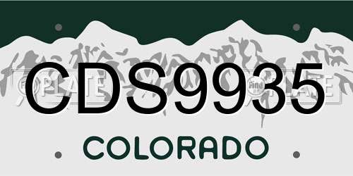 CDS9935 Colorado License Plate