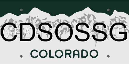 CDSOSSG Colorado License Plate