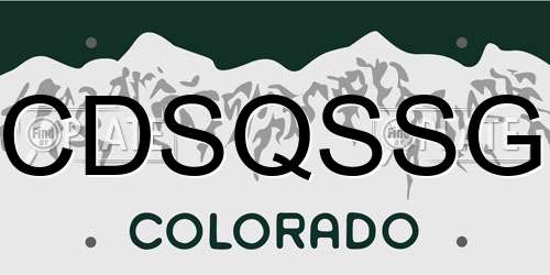 CDSQSSG Colorado License Plate