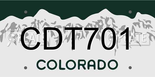 CDT701 Colorado License Plate