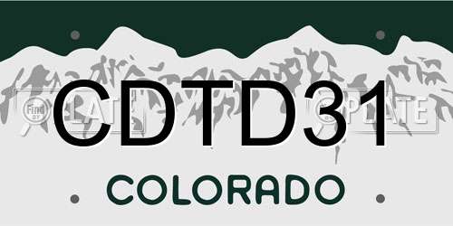 CDTD31 Colorado License Plate