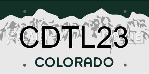 CDTL23 Colorado License Plate