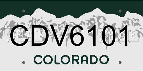 CDV6101 Colorado License Plate