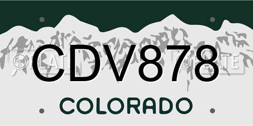 CDV878 Colorado License Plate