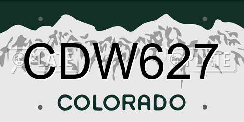 CDW627 Colorado License Plate