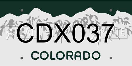 CDX037 Colorado License Plate