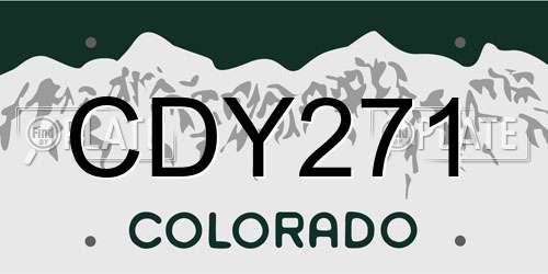 CDY271 Colorado License Plate