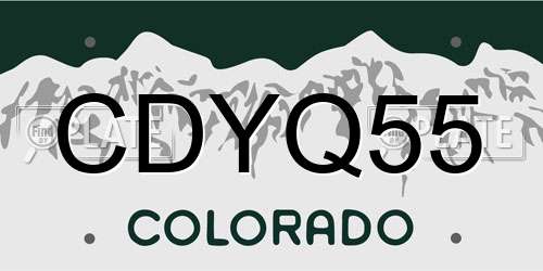 CDYQ55 Colorado License Plate