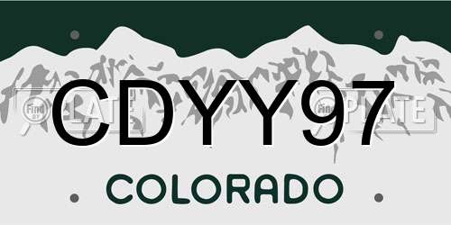 CDYY97 Colorado License Plate