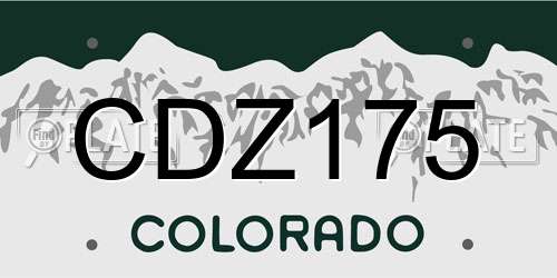 CDZ175 Colorado License Plate