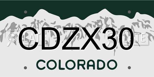 CDZX30 Colorado License Plate