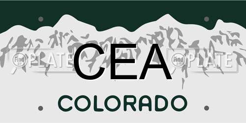CEA Colorado License Plate