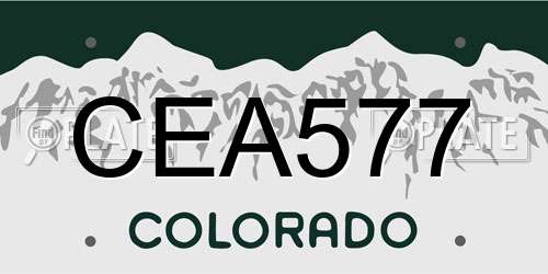 CEA577 Colorado License Plate