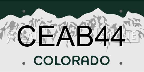 CEAB44 Colorado License Plate