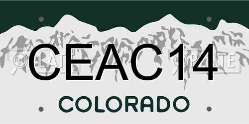 CEAC14 Colorado License Plate