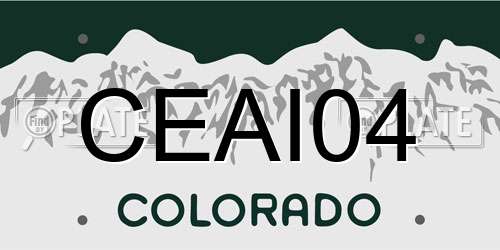 CEAI04 Colorado License Plate