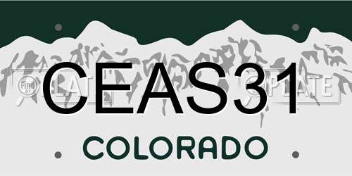 CEAS31 Colorado License Plate