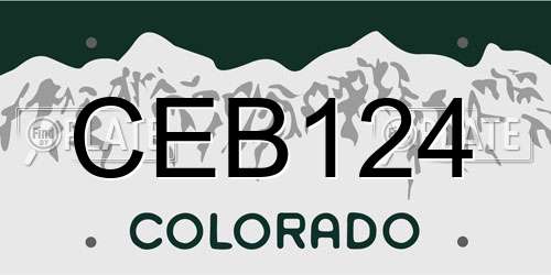CEB124 Colorado License Plate
