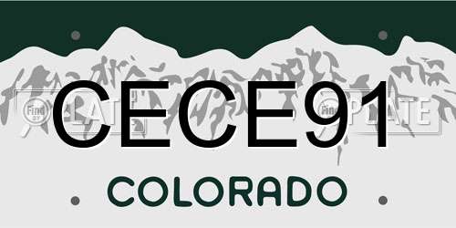 CECE91 Colorado License Plate