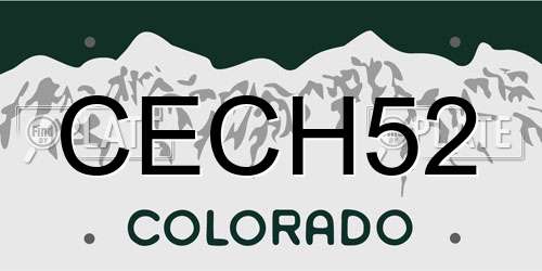 CECH52 Colorado License Plate