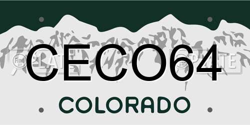 CECO64 Colorado License Plate