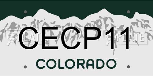 CECP11 Colorado License Plate