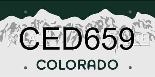 CED659 Colorado License Plate