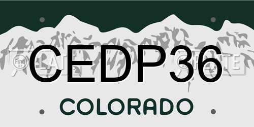 CEDP36 Colorado License Plate