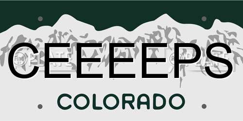 CEEEEPS Colorado License Plate