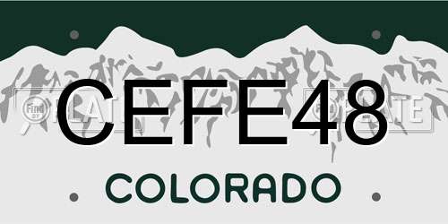 CEFE48 Colorado License Plate